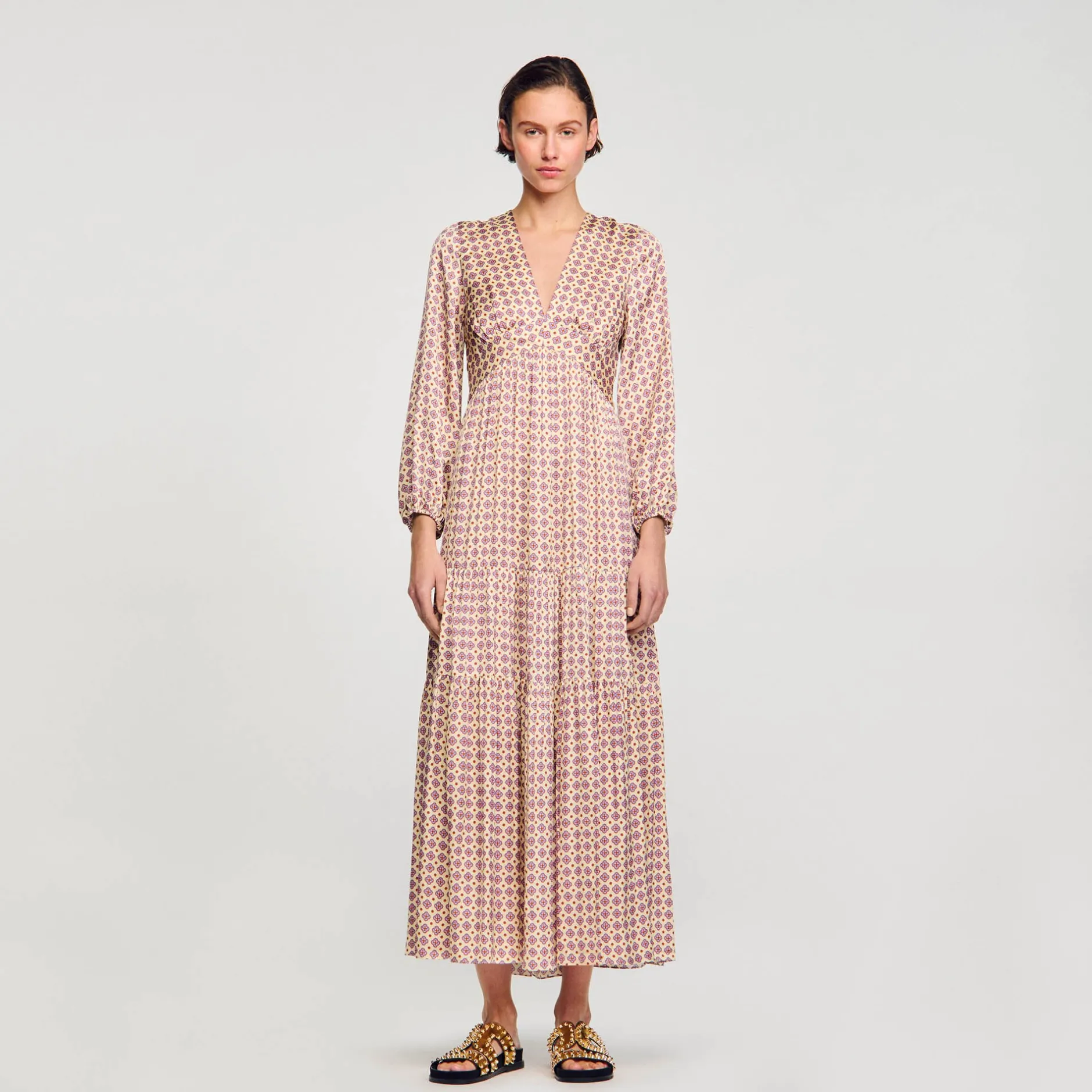 Femme SANDRO Robe Longue Imprimée