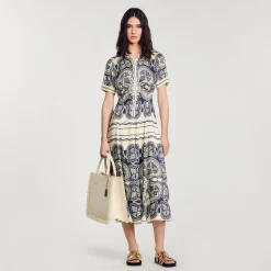 Femme SANDRO Robe Longue Imprimée