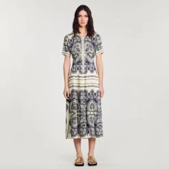 Femme SANDRO Robe Longue Imprimée