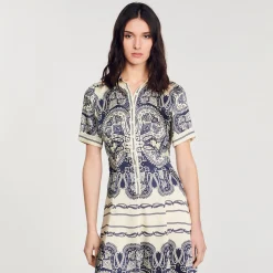 Femme SANDRO Robe Longue Imprimée