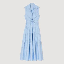Femme SANDRO Robe Longue Nouée Ornée De Strass