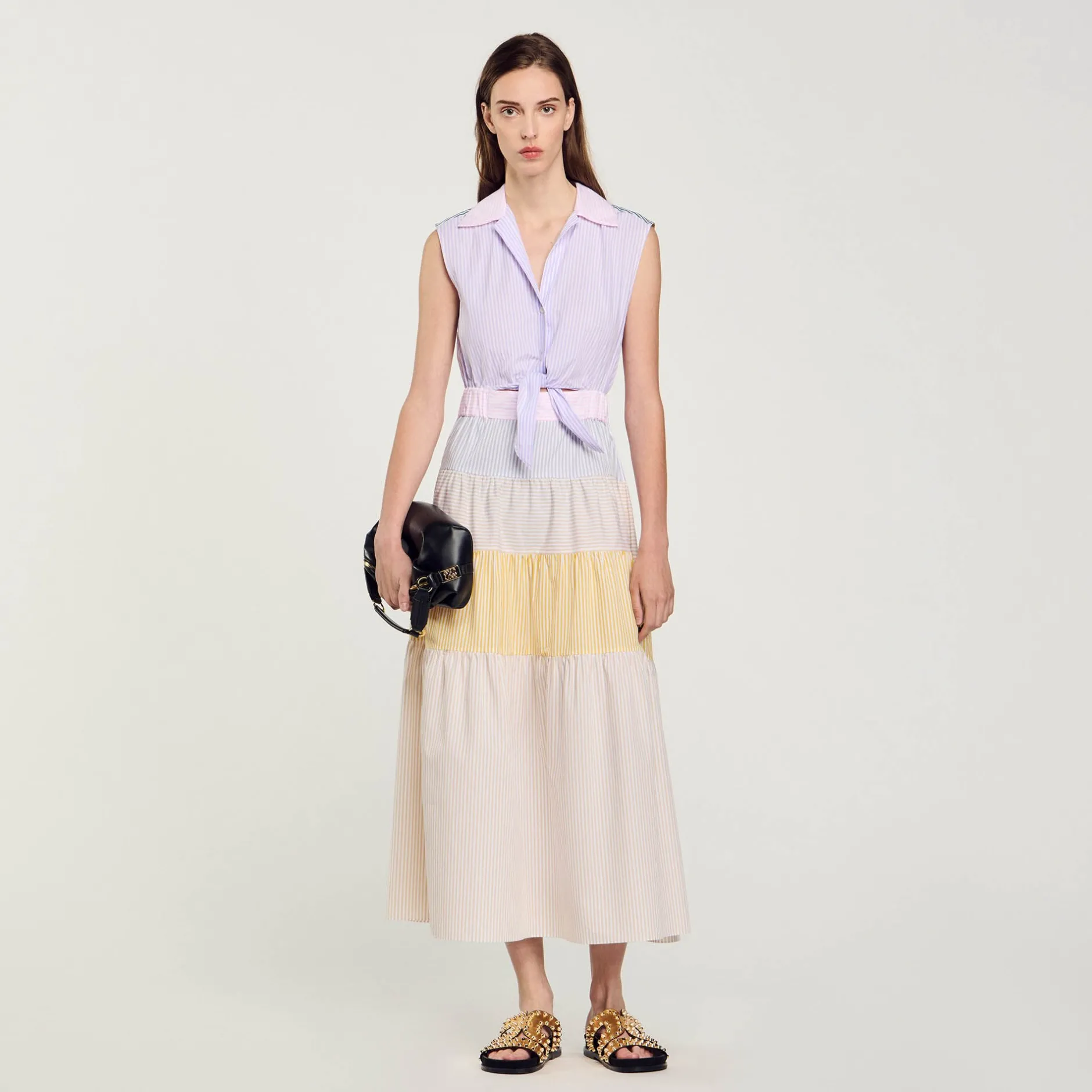 Femme SANDRO Robe Longue Patchwork