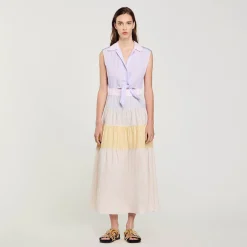 Femme SANDRO Robe Longue Patchwork