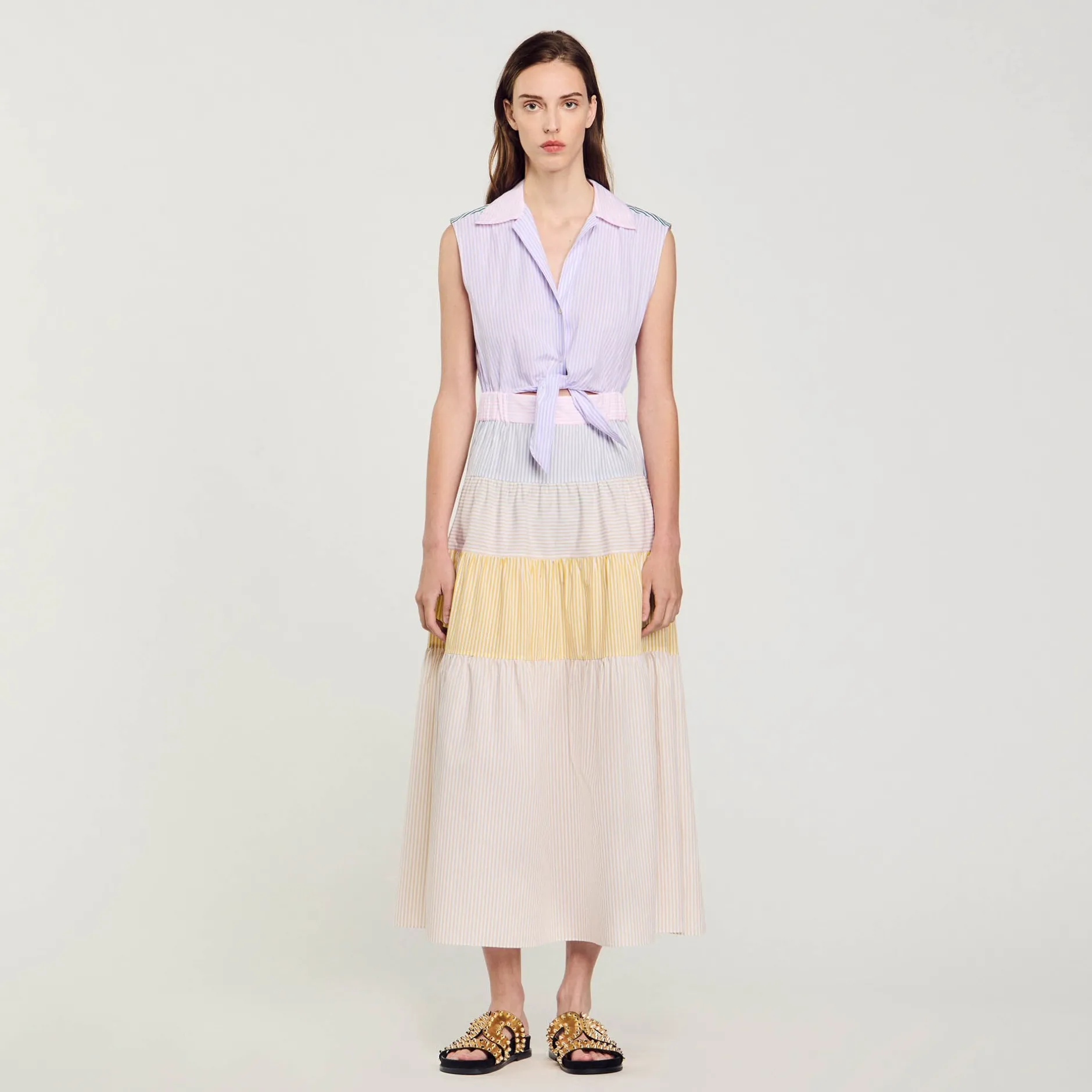 Femme SANDRO Robe Longue Patchwork