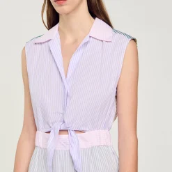 Femme SANDRO Robe Longue Patchwork