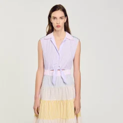 Femme SANDRO Robe Longue Patchwork