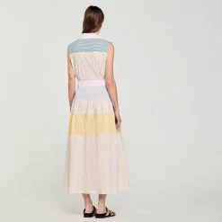 Femme SANDRO Robe Longue Patchwork