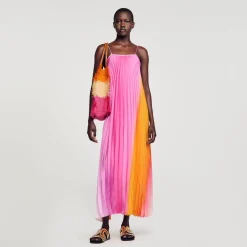 Femme SANDRO Robe Longue Plissé Soleil