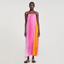 Femme SANDRO Robe Longue Plissé Soleil