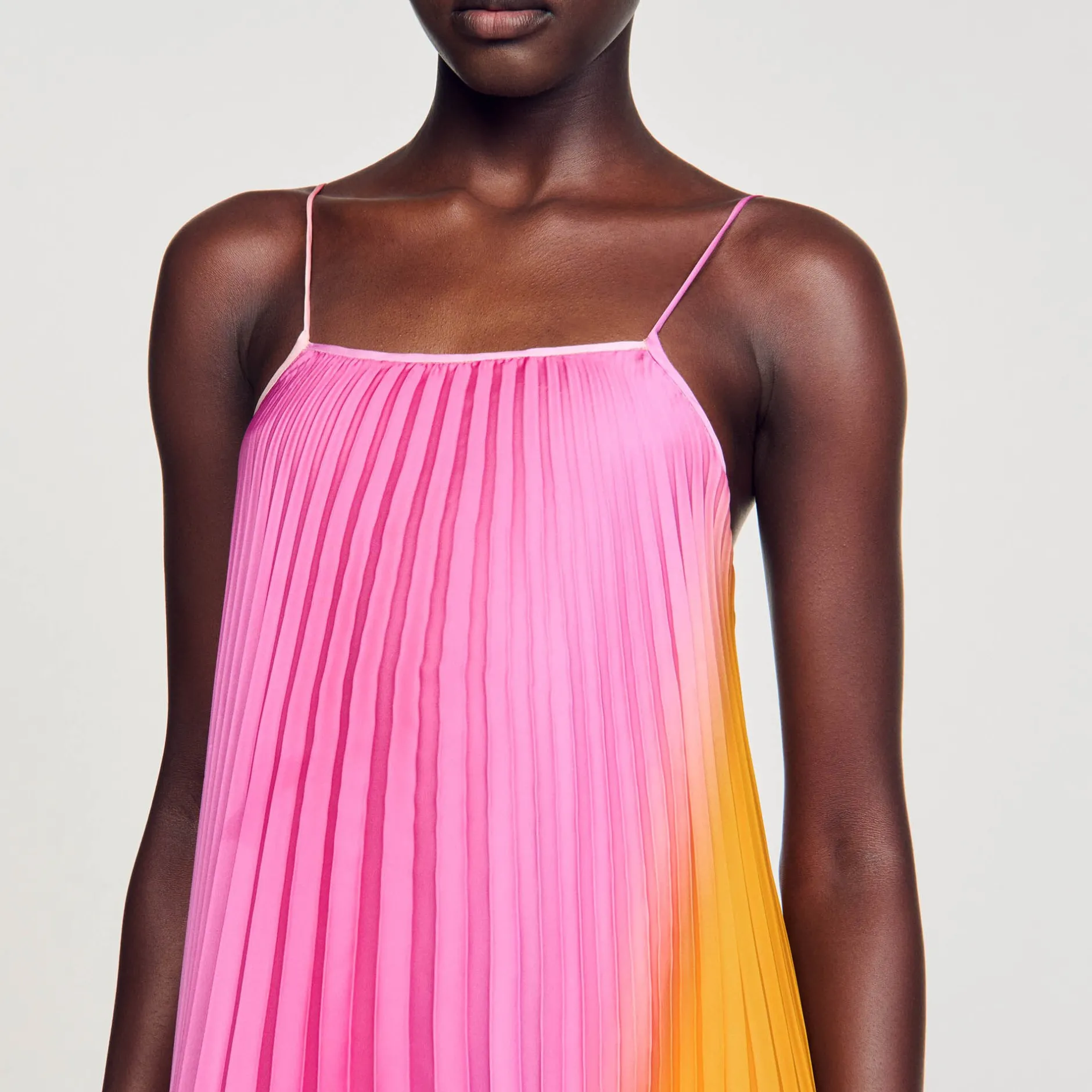 Femme SANDRO Robe Longue Plissé Soleil