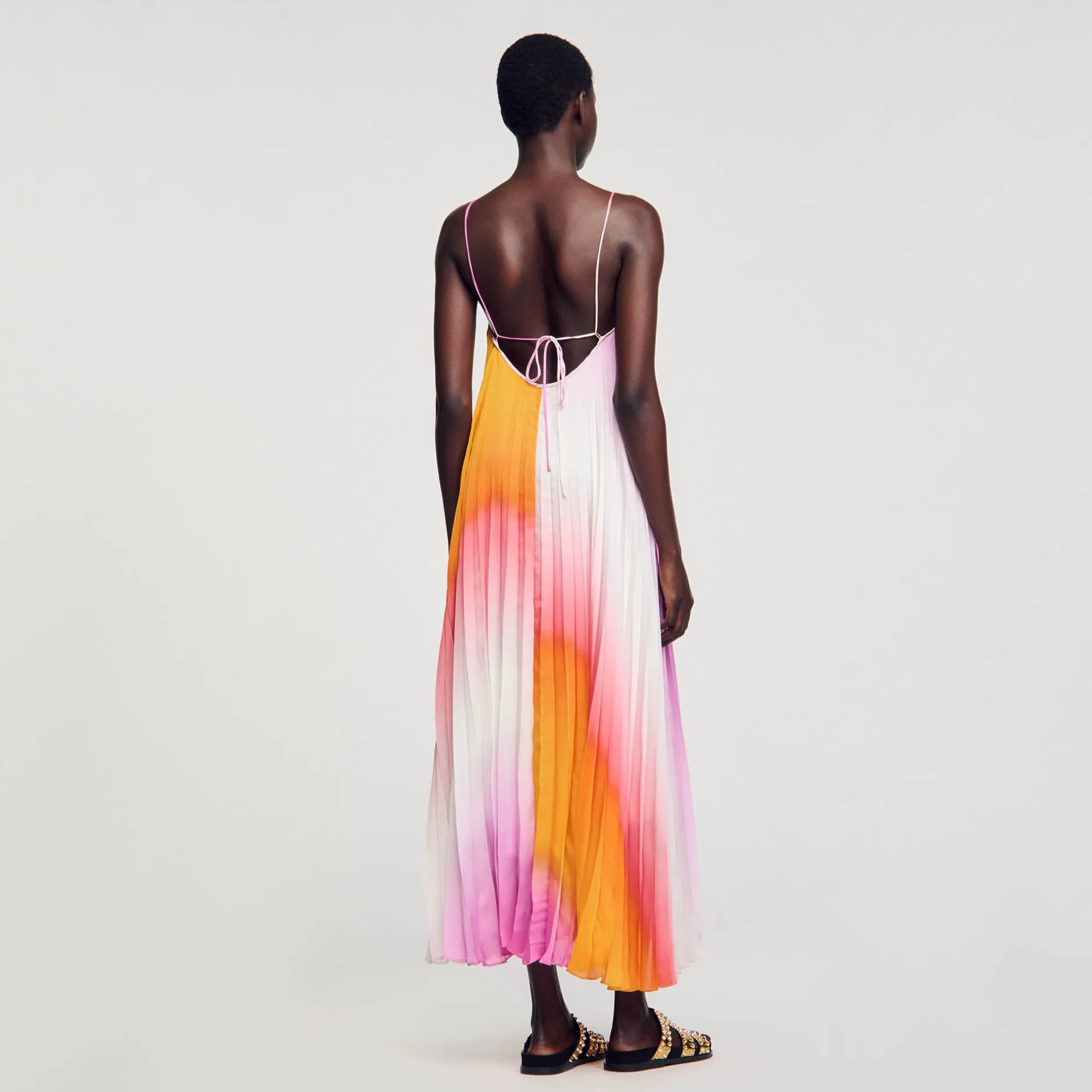 Femme SANDRO Robe Longue Plissé Soleil