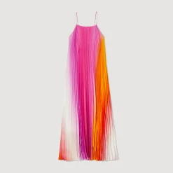 Femme SANDRO Robe Longue Plissé Soleil