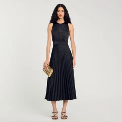 Femme SANDRO Robe Longue Plissée