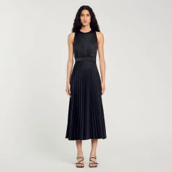 Femme SANDRO Robe Longue Plissée