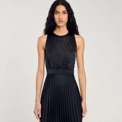 Femme SANDRO Robe Longue Plissée