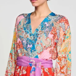 Femme SANDRO Robe Longue Portefeuille