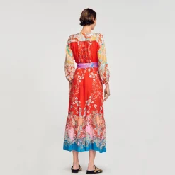 Femme SANDRO Robe Longue Portefeuille