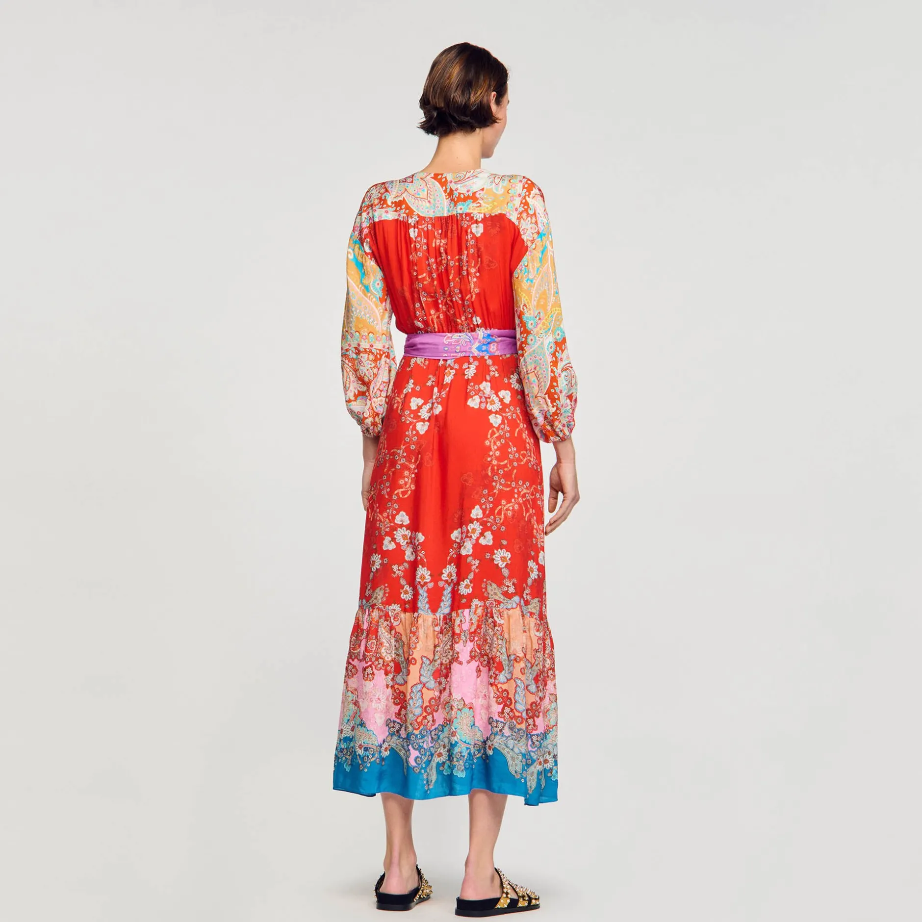 Femme SANDRO Robe Longue Portefeuille