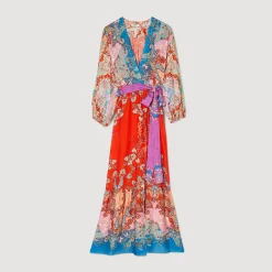 Femme SANDRO Robe Longue Portefeuille