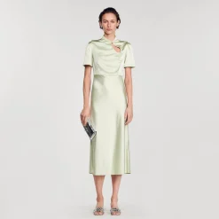 Femme SANDRO Robe Longue Satinée