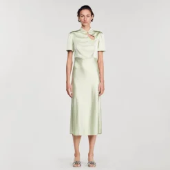 Femme SANDRO Robe Longue Satinée