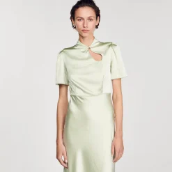 Femme SANDRO Robe Longue Satinée