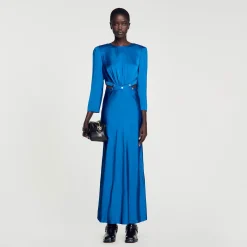Femme SANDRO Robe Longue Satinée