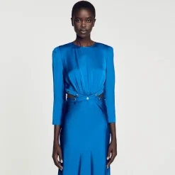 Femme SANDRO Robe Longue Satinée