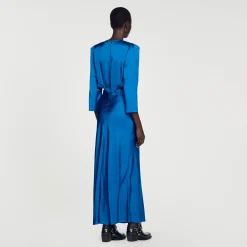 Femme SANDRO Robe Longue Satinée