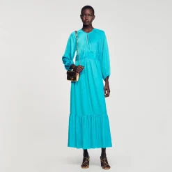 Femme SANDRO Robe Longue Satinée