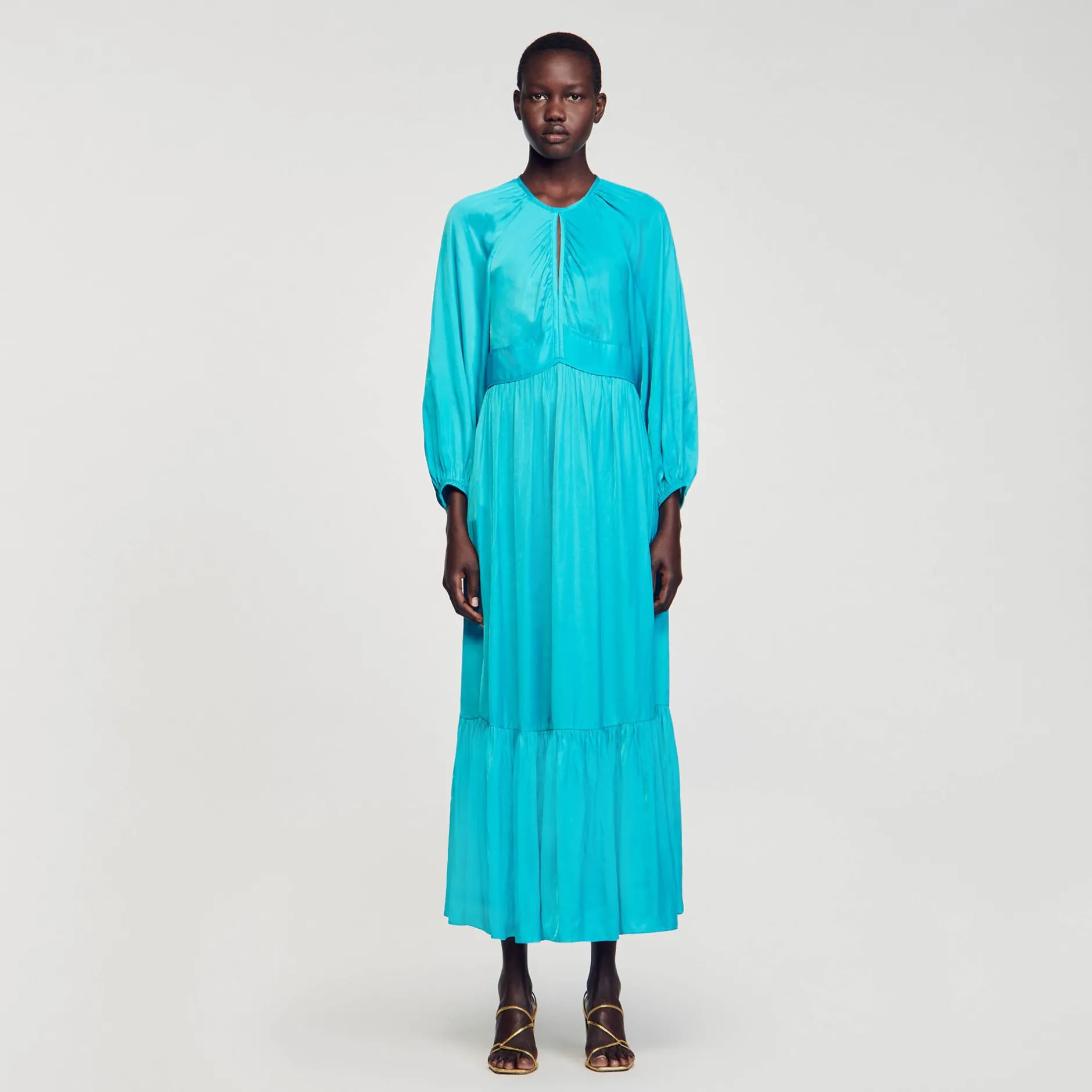 Femme SANDRO Robe Longue Satinée