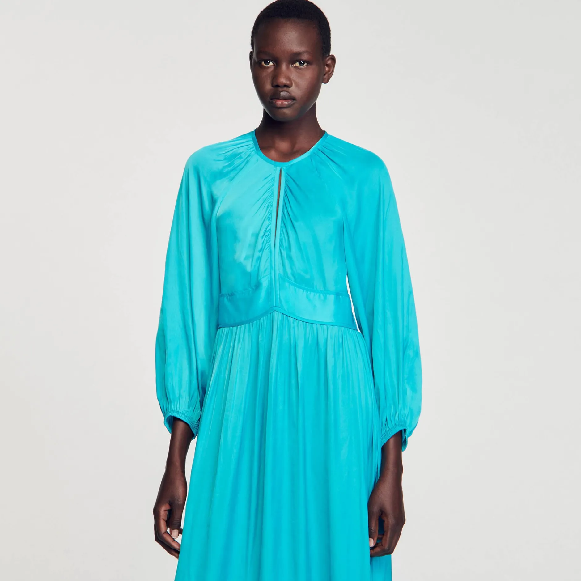 Femme SANDRO Robe Longue Satinée