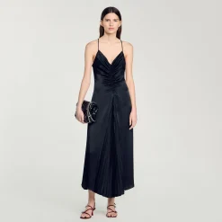 Femme SANDRO Robe Longue Satinée