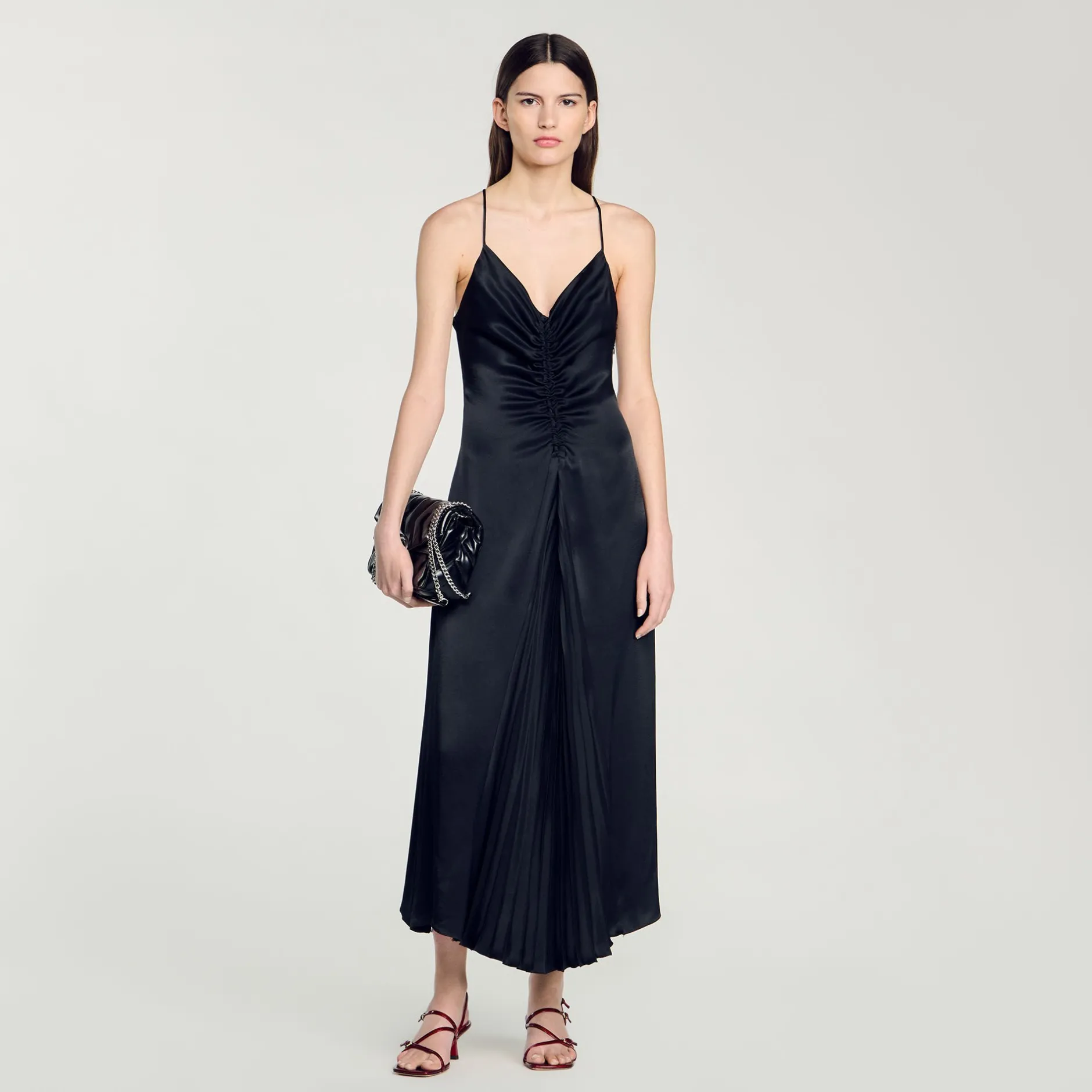 Femme SANDRO Robe Longue Satinée