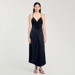 Femme SANDRO Robe Longue Satinée