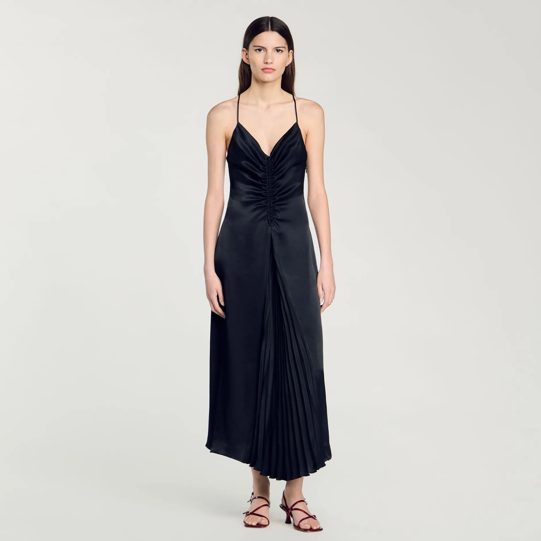 Femme SANDRO Robe Longue Satinée