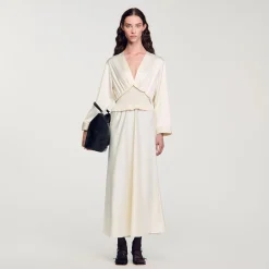 Femme SANDRO Robe Longue Satinée
