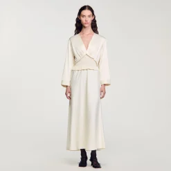 Femme SANDRO Robe Longue Satinée