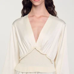 Femme SANDRO Robe Longue Satinée