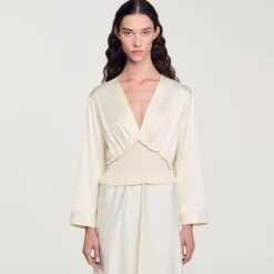 Femme SANDRO Robe Longue Satinée