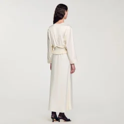 Femme SANDRO Robe Longue Satinée