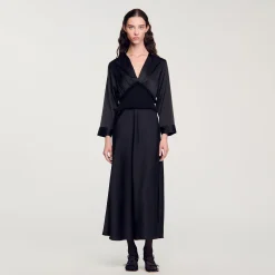 Femme SANDRO Robe Longue Satinée