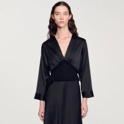 Femme SANDRO Robe Longue Satinée