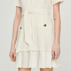 Femme SANDRO Robe Manteau En Lainage Effet Tweed