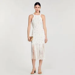 Femme SANDRO Robe Midi à Franges