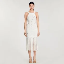 Femme SANDRO Robe Midi à Franges
