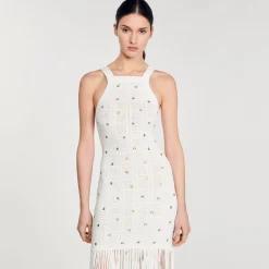 Femme SANDRO Robe Midi à Franges