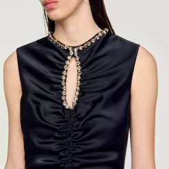 Femme SANDRO Robe Midi à Strass