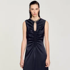 Femme SANDRO Robe Midi à Strass
