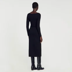 Femme SANDRO Robe Midi Ajourée